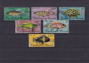 SA23i Burundi 1967 Fish used stamps