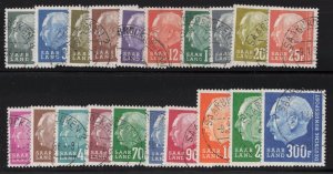 Saar Sc #289-308 (1957) 1fr to 300fr President Theodor Heuss Redrawn Set VF Used