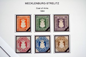 COLOR PRINTED GERMANY STATES 1849-1923 STAMP ALBUM PAGES (66 illustrated pages)