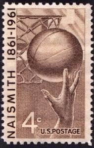 U.S.#1189 Naismith - Basketball 4c Single, MNH.