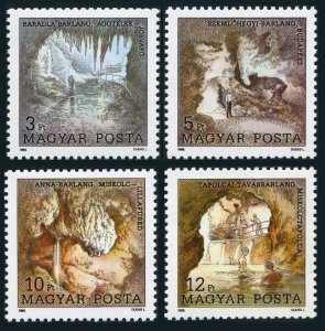 Hungary 3195-3198,MNH.Michel 4043-4046. World Speleology Congress,1989.Caves.