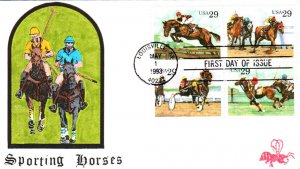 #2756-59 Sporting Horses B Line FDC