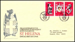 St Helena 317a-317c Typed FDC