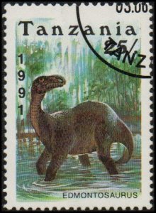 Tanzania 761 - Used - 25sh Edmontosaurus (1991) (cv $0.40)