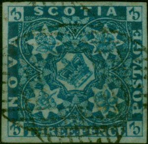 Nova Scotia 1851 3d Deep Blue SG2 V.F.U