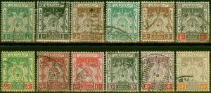 Kelantan 1921-28 Set of 12 to 50c SG14-22 Good Used