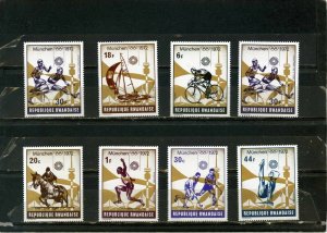 RWANDA 1972 SUMMER OLYMPIC GAMES MUNICH SET OF 8 STAMPS MNH