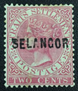 MALAYA 1884 SELANGOR opt STRAITS SETTLEMENTS QV Wide S T.2 MH SG#24 M3468