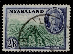 NYASALAND PROTECTORATE GVI SG154, 2s 6d emerald & blue, FINE USED.