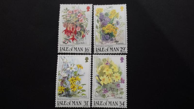 Isle of Man 1987 Flowers Mint