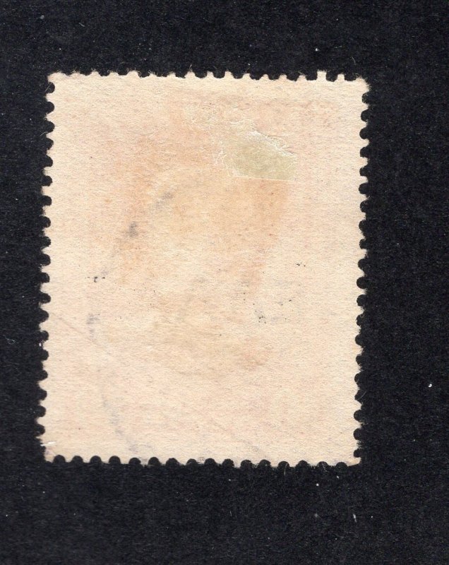 Crete 1909 10 l brown red Overprint, Scott 114 used, value = 60c