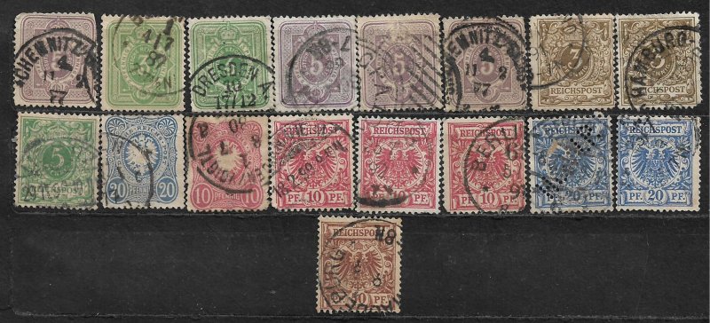 COLLECTION LOT OF 17 GERMANY STAMPS 1875+ CLEARANCE CV+$30