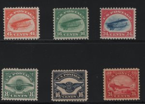 C1 - C6 VF  Set OG mint never hinged with nice color cv $ 650 ! see pic !