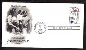 US Family Unity 1984 Artcraft U/A FDC BIN