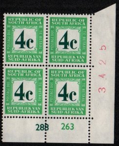 South Africa # J57 Plate Block MNH