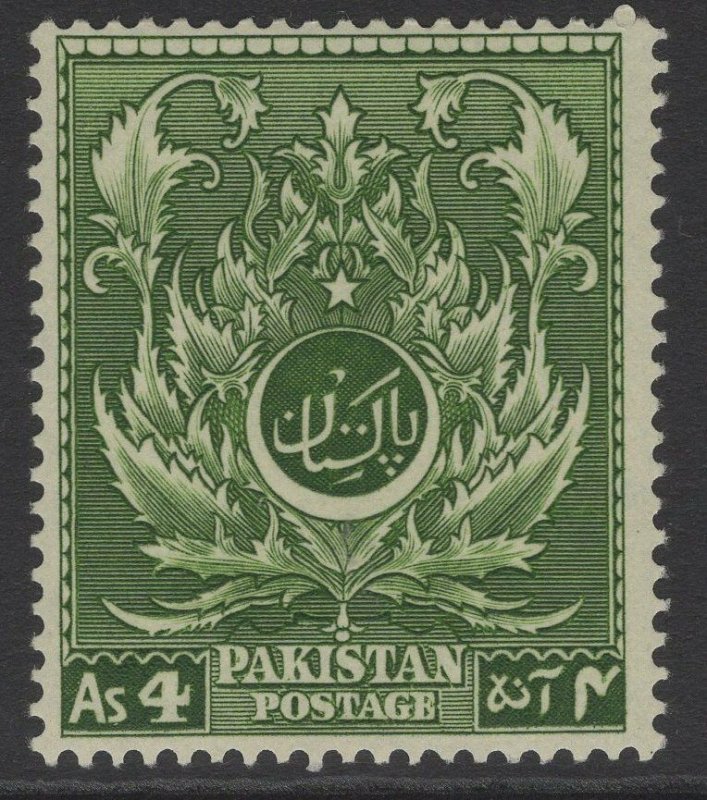 PAKISTAN SG58 1951 4a GREEN MNH