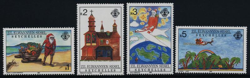 Seychelles - Zil Elwannyen Sesel 150-3 MNH Christmas, Santa, Canoe, Bird