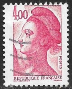 FRANCE 1982 4fr Bright Carmine LIBERTY Issue Sc 1803 VFU