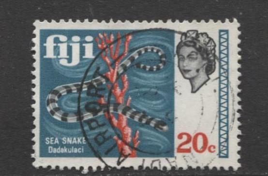 Fiji - Scott 270 - QEII - Ringed Sea Snake - 1969 - FU- Single 20c Stamp