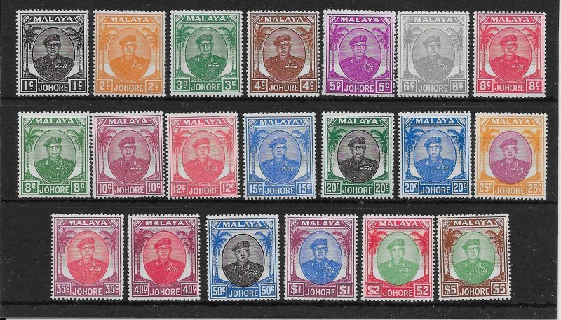 MALAYA JOHORE SG133/47 1949-52 KGVI ISSUES DEFINITIVE SET (NO 30c) MNH