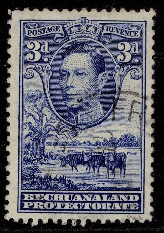 BECHUANALAND PROTECTORATE GVI SG122, 3d deep ultramarine, FINE USED.