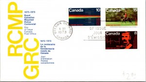 Canada 1973 FDC - RCMP GRC - Ottawa, Ont - Block Of 3 - F78870