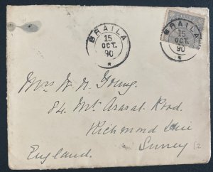 1890 Braila Romania Cover To Surrey England