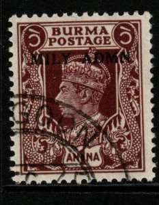 BURMA SG39 1945 1a PURPLE-BROWN FINE USED