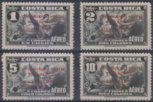 COSTA RICA 1946 RIO CONGRESS UNISSUED Mensa NE2-NE5 FULL SET SPECIMEN MNH F,VF 