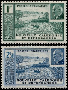 ✔️ VICHY FRANCE NEW CALEDONIA 1941 - PETAIN & BOATS - Sc. 216A+B MNH ** [03P15]