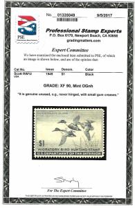 RW12 EXTRA FINE 90, MINT OGnh grade