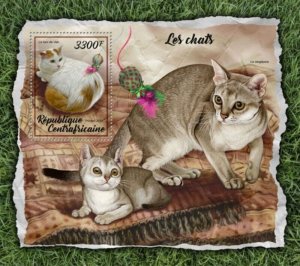 Central Africa - 2017 Cat Breeds - Stamp Souvenir Sheet - CA18002b