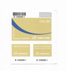 ARGENTINA 2008 SELF ADHESIVE STAMP ORO 24 GOLD LABEL 24 HS ANDREANI PRIVATE MAIL