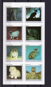 Equatorial Guinea 1976  Domestic Cats Sheetlet (8) Imperforated  MNH VF