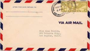 United States Utah Air Mail Field Salt Lake City 1934 numeral duplex  DPO  8c...