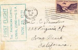 1931, 1st Flt American Clipper, Balboa, Canal Zone to Long Beach, CA (14945)