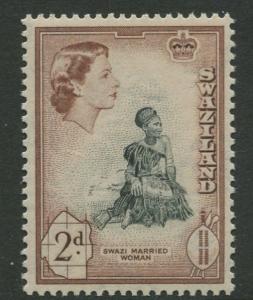 Swaziland - Scott 57 - QEII Definitive - 1956 - MLH - Single 2p Stamp