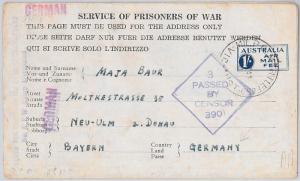 51776 - AUSTRALIA -  POSTAL HISTORY  - ITALIAN PRISONER OF WAR POW 1944 cover