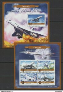 2015 Maldives Transport Aviation Anniversary Tragedy Concorde 1Kb+1Bl ** Ml126