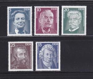 Germany DDR 1625-1629 Set MNH Famous People (B)