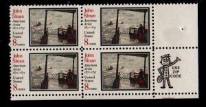 ALLY'S US ZIP Block Scott #1433 8c Sloan Painting MNH F/VF [ZIP-4-LR]