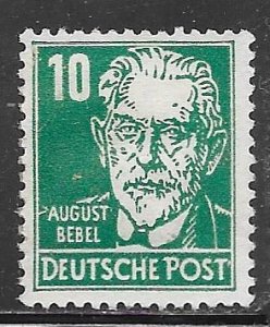 Germany Russian Zone 10N32: 10pf August Bebel, unused, NG, VF