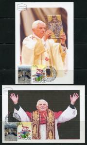 ISRAEL 2009  SET OF 12 POPE BENEDICT XVI VISIT MAXIMUM CARDS SPECIAL CANCELED