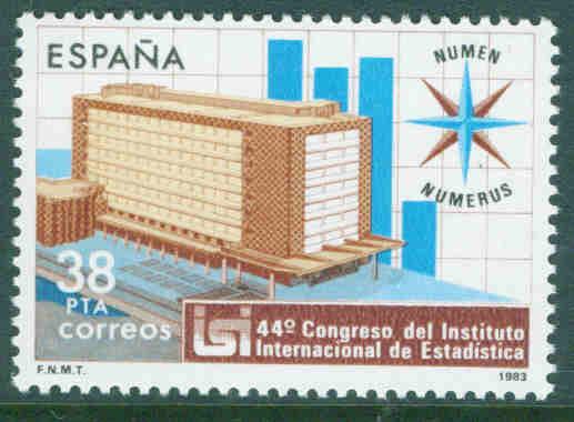 SPAIN Scott 2343 MNH** Statistic Congress stamp 1983