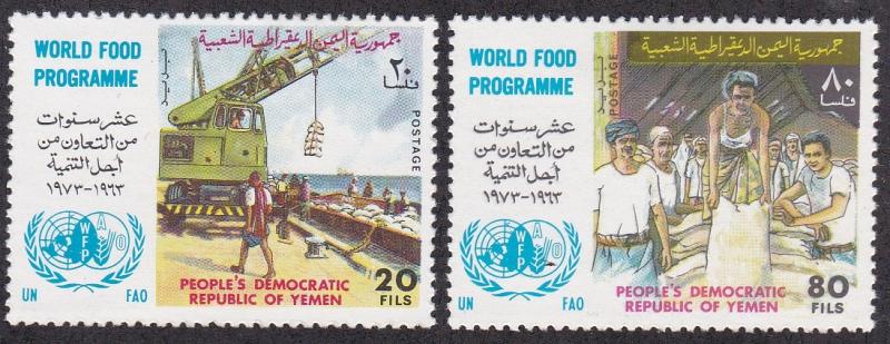 Yemen (PDR) # 147-148, World Food Program, Hinged, 1/3 Cat.