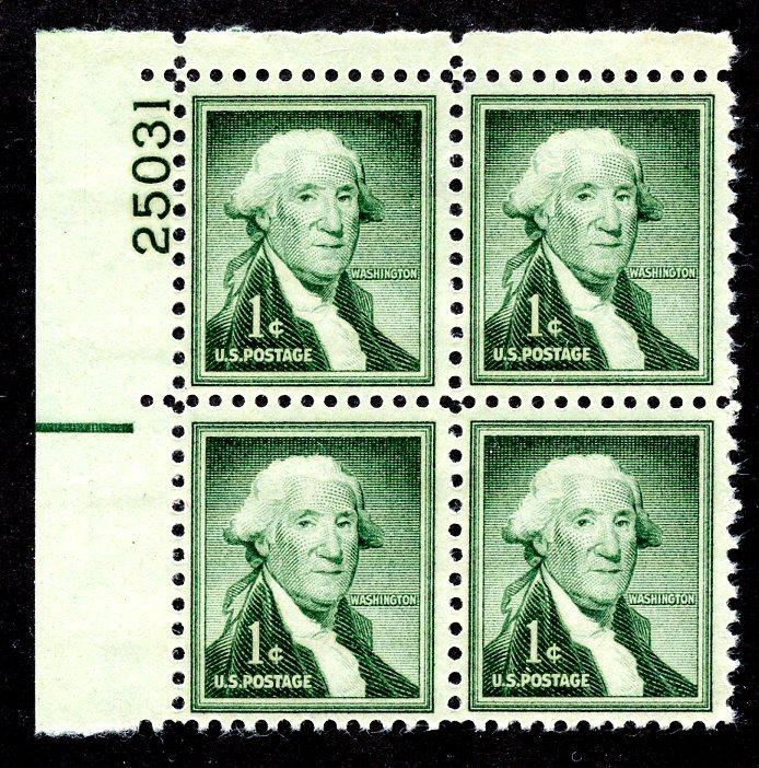 U.S. Scott 1031 FVF MNH Plate Block of 4 - Wet Printing