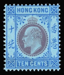 Hong Kong 1904 KEVII 10c purple & blue/blue superb MNH. SG 81. Sc 94.