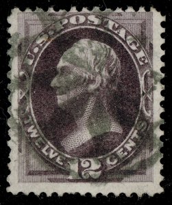 [0930] 1873 Scott#162 used 12¢ violet Nice Fancy cancel cv :$135