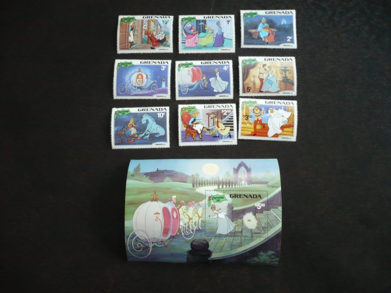Stamps-Grenada-Scott# 1063-1072 - Mint Hinged Set of 9 Stamps & 1 Souvenir Sheet
