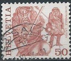 Switzerland 640 (used) 50c masked man of Laupen (1977)